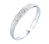 Vintage Silver-Plated Peacock Engraved Floral Adjustable Bangle Bracelet for Women, Chinese Inspired Elegant Wide Cuff Boho Chic Minimalist Bracelet Bangle