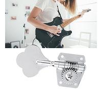 Vintage Silver Steel Electric Bass Tuner Knobs for Left Row with Fine Tuning Tool - Chrome/Plated Musical Instrument Accessories (Use left row)