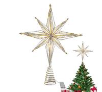 Vintage Silver Tinsel Star - Christmas Tree Topper | Silver Retro Tree, Topper Star Lighted Decor Multicolor Lights Light Up Decorations For Home Treetop Party Decoration(Vintage)