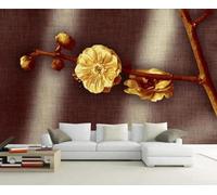 Vintage Simple Branch Flower 3D Wallpaper Luxury Home Dining Decor Paste Sofa Living Room The Wall for Bedroom Mural-250cm×170cm