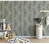 Vintage Simple Cartoon Plants Leaves Flowers 3D Wallpaper Easy Install Feature Office Living Room Sofa Bedroom TV Background Wall Decoration-430cm×300cm