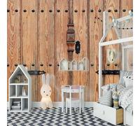 Vintage Simple Wooden Door Creative Art 3D Wallpaper Textured Silk Easy Install Living Room Sofa Bedroom Dining Room Home Decoration Wall-430cm×300cm