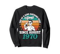 Vintage Since August 1970 One Of A Kind Awesome Dude Drinker Sweatshirt