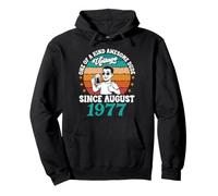 Vintage Since August 1977 One Of A Kind Awesome Dude Drinker Pullover Hoodie