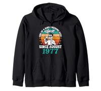 Vintage Since August 1977 One Of A Kind Awesome Dude Drinker Zip Hoodie