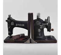 Vintage Singer Sewing Machine Shelf Tidy Book Ends - Heavy Storage Retro Hipster Office Study CDs DVDs Tailoring