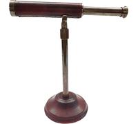 Vintage Single Barrel Brass Telescope Antique Finish Red Leather Wrap On Base Made for decoration purpose of your house and office.