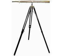 Vintage Single Barrel Brass Telescope on Wooden Tripod Stand Antique Nickel Finish Telescope Handmade Nautical Handicraft for Home Decor