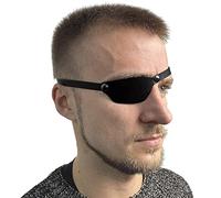 Vintage Single Eye Patch - Retro PU Leather Eye Mask - Fashion Novelty Eye Cover - Medieval Steampunk Retro Leather Mask - for Adults Halloween Cosplay Costume Accessories (right)