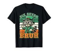 Vintage Six Seven 67 St Patricks Day Leprechaun Raccoon Kids T-Shirt