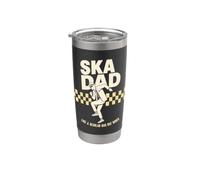 Vintage Ska Dad Skanking Father Checkerboard Stainless Steel Insulated Tumbler