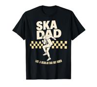 Vintage Ska Dad Skanking Father Checkerboard Value Graphic T-Shirt
