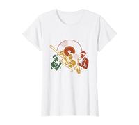Vintage Ska Horn Trio Value Graphic T-Shirt, Women, White, S
