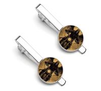 Vintage Skeleton Grim Reaper Motorcycle 2Pcs Tie Clips for Men Tie Pins Women Necktie Pinch Bars Tacks Silver Jewellery