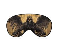 Vintage Skeleton Grim Reaper Motorcycle Sleep Mask Eye Cover for Sleeping Men Women Light Blocking Travel Blindfold