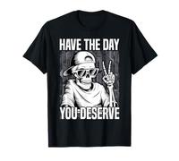Vintage Skeleton Have The Day You Deserve Peace Valentine T-Shirt