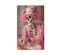Vintage Skeleton in A Pink Victorian Gown Single Toggle Blank Wall Plate Light Switch Cover Decorative 1 Gang for Kitchen Room Bathroom Size 11.4x7cm