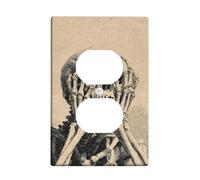 Vintage Skeleton Light Switch Cover Plates/Outlet Covers, Eerie Tan Wall Decor for Halloween, Thermoplastic Wall Plates, Standard Size Single Duplex Outlet