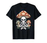 Vintage Skeleton Playing Video Games in the Dark Forest T-Shirt