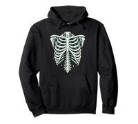 Vintage Skeleton Rib Cage Halloween Gothic Anatomy Art Pullover Hoodie