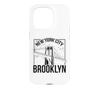 Vintage Sketch New York City Brooklyn Bridge Graphic Design Case for iPhone 15 Pro