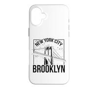 Vintage Sketch New York City Brooklyn Bridge Graphic Design Case for iPhone 16 Plus