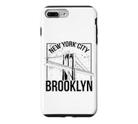 Vintage Sketch New York City Brooklyn Bridge Graphic Design Case for iPhone 7 Plus/8 Plus