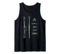 Vintage Ski Blueprint Retro Skiing Diagram Tank Top