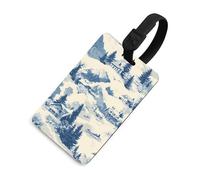 Vintage Ski Snowy Scene Luggage Tags for Suitcases Handbag Tag Labels Travel Accessories Privacy Cover ID Label