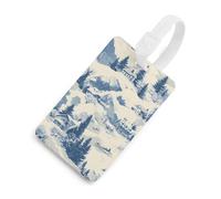Vintage Ski Snowy Scene Luggage Tags for Suitcases Handbag Tag Labels Travel Accessories Privacy Cover ID Label