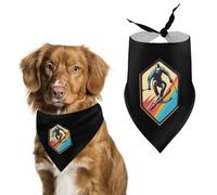 Vintage Skiing Ski Printed Dog Bandanas Pet Scarf Triangle Adjustable Kerchief Accessories for Cat Dog