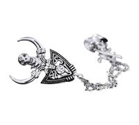 Vintage Skull Brooch Pin Silver Alloy Gothic Party Accessory