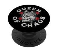 Vintage Skull Crown Design with Roses for Chaos Queens PopSockets Adhesive PopGrip