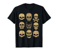 Vintage Skull Faces Collection Halloween Gothic T-Shirt