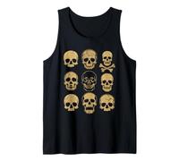 Vintage Skull Faces Collection Halloween Gothic Tank Top