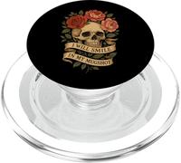 Vintage Skull Floral Smile In My Mugshot Art PopSockets PopGrip for MagSafe