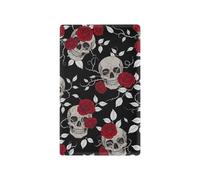 Vintage Skull Red Rose Black Single-gang Blank Wall Plate, 4.53 x 2.76 Inches, PC Wall Plate for Unused Switches
