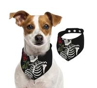 Vintage Skull Rosary Dog Bandanas,Summer Bandanas for Dogs Washable Adjustable Dog Triangle Scarf Bibs Cute Pet Bibs for Medium Large Dogs Puppy and Cats Small