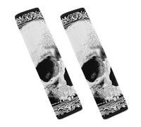 Vintage Skull with Gothic Border Universal Car Seat Belt Cover Comfortable Belt Pads Funny Seat Straps Cushion