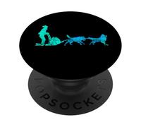 Vintage Sled Dog Mushing Mush Dog Huskies Snow Sleding PopSockets Adhesive PopGrip