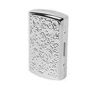 Vintage Slim Metal Cigarette Case & Dispenser - Small Cigarette Holder Case/Box,Fit for 85mm Cigarettes 12pcs-Does Not Fit 100s or Credit Cards(Silver)