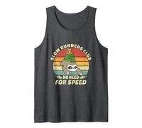 Vintage Slow Runners Club Funny Sloth Running Team Tank Top, Men, Dark Heather Grey, X-Large
