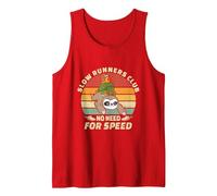 Vintage Slow Runners Club Funny Sloth Running Team Tank Top, Men, Red, XX-Large