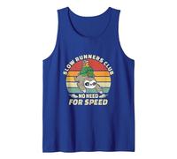 Vintage Slow Runners Club Funny Sloth Running Team Tank Top, Men, Royal Blue, XX-Large