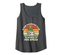 Vintage Slow Runners Club Funny Sloth Running Team Tank Top, Women, Dark Heather Grey, Large