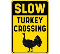 Vintage Slow Turkey Crossing Metal Aluminum Tin Sign 5.5x8 Inch Home Kitchen Bar Pub Art Farm Garage Garden Poster