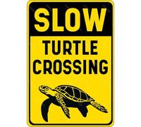 Vintage Slow Turtle Crossing Metal Aluminum Tin Sign 5.5x8 Inch Home Kitchen Bar Pub Art Farm Garage Garden Poster