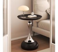 Vintage Small Round Side Table End Table for Sofa & Office Mini Laptop & Drink Table Black Coffee Table Stylish Bedside & Desk Side Table