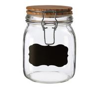 Vintage Small Storage Jar with Pine Wood Lid, Stylish Glass Jar With Lid, Durable Airtight Storage Jar Premier Housewares Clear One Size