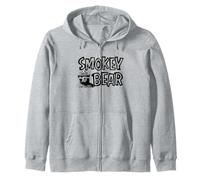 Vintage Smokey Bear Wildfire Prevention Retro Illustration Zip Hoodie